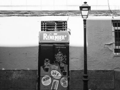 Photo de ville.Photo d'art. Photo noir et blanc. Photo de Madrid
