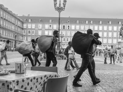 Photo de ville.Photo d'art. Photo noir et blanc. Photo de Madrid