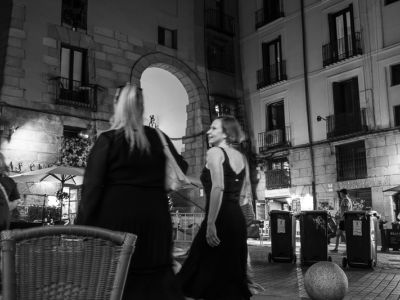 Photo de ville.Photo d'art. Photo noir et blanc. Photo de Madrid