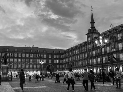 Photo de ville.Photo d'art. Photo noir et blanc. Photo de Madrid