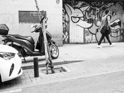 Photo de ville.Photo d'art. Photo noir et blanc. Photo de Madrid